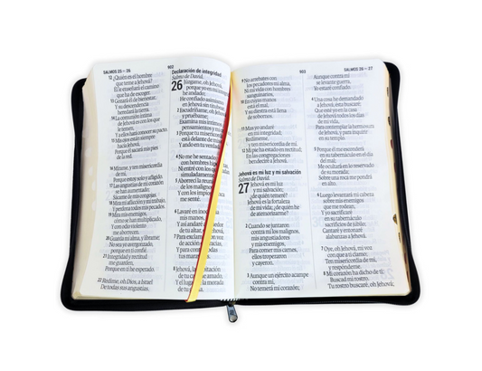 Biblia Letra Súper Gigante (19 puntos) con Cierre - RV1960 Piel Genuina Negro