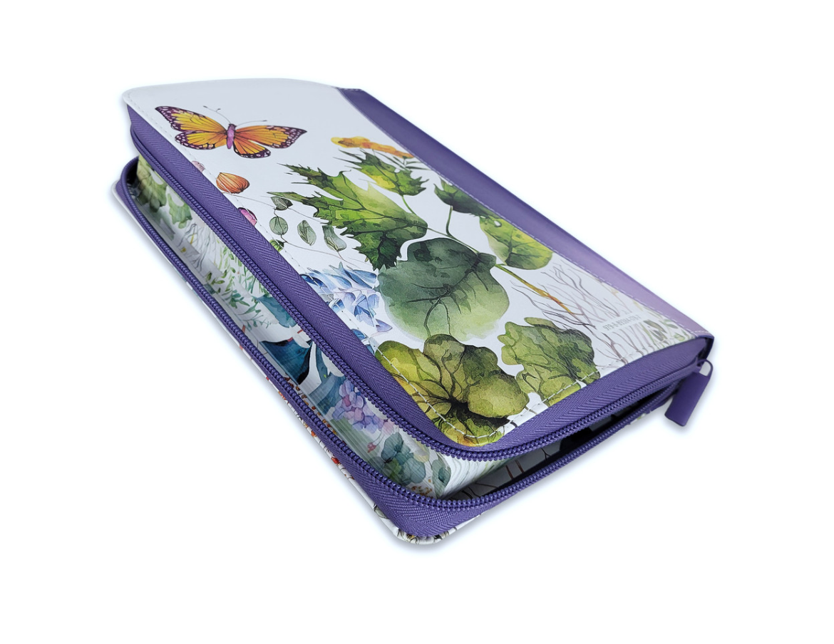 Biblia Reina Valera 1960 - Letra Grande (12 pts), Imitación Piel Jardín Púrpura con Cierre e Índice