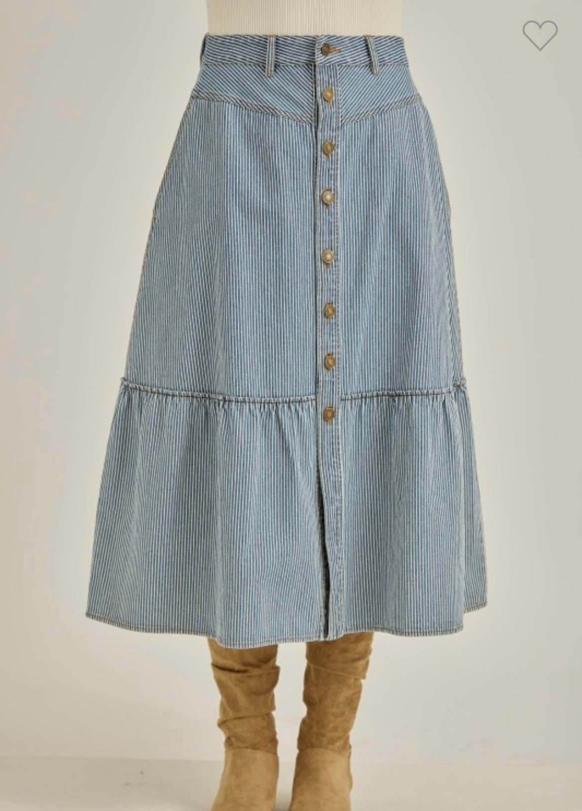 Falda Midi-Denim Raya