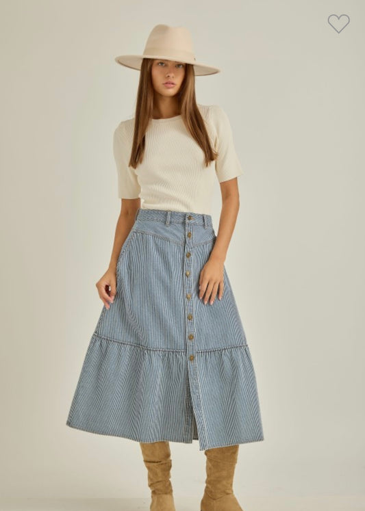 Falda Midi-Denim Raya
