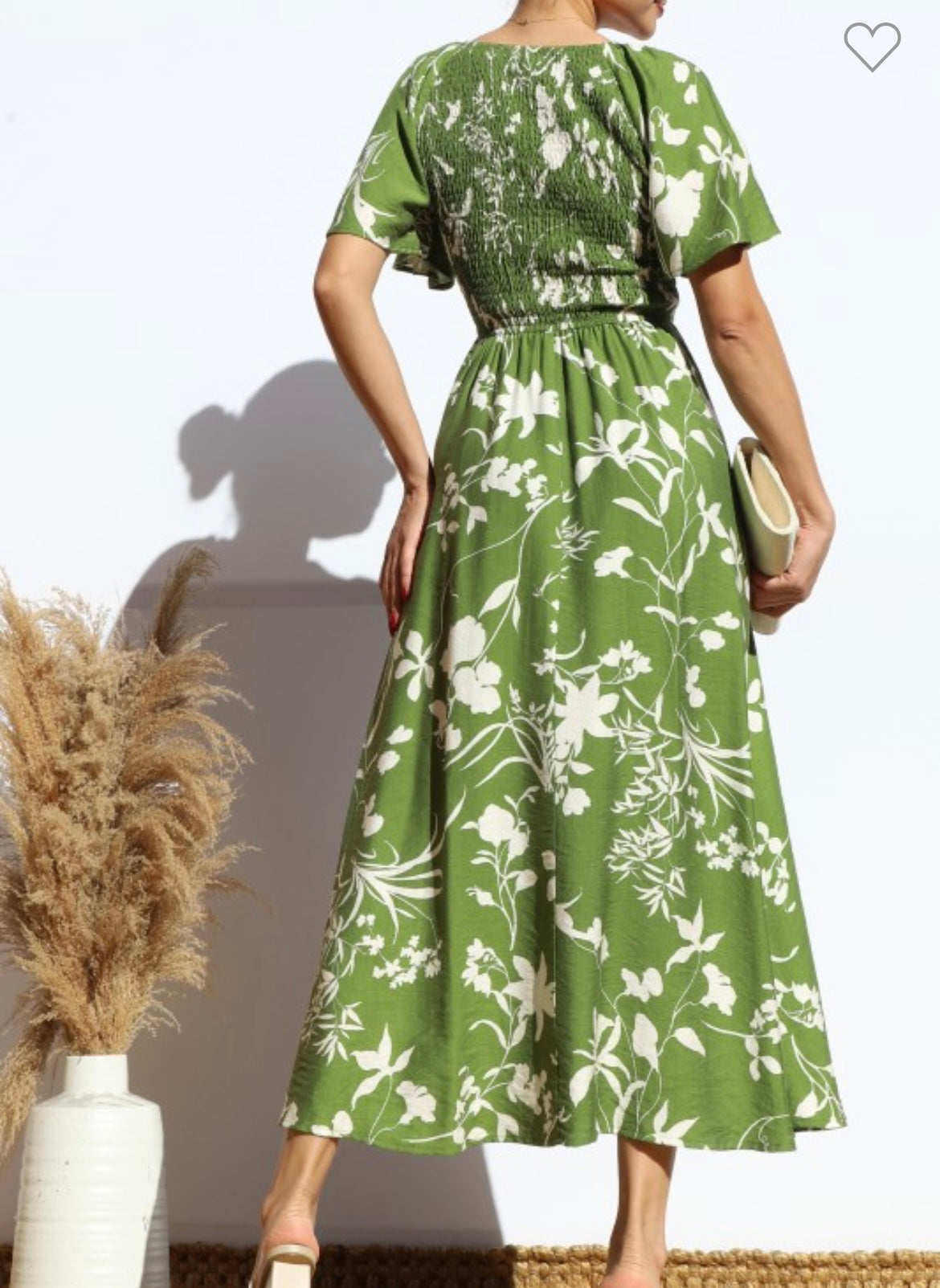 Midi Floreado - Olive Green