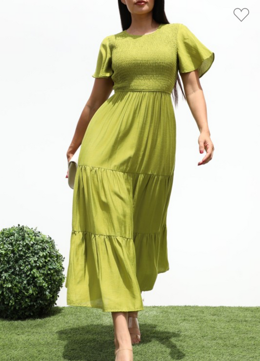 Smocked Top Midi Dress