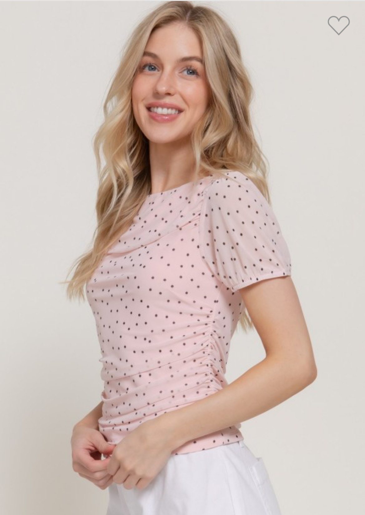 Top de malla con estampado de puntos