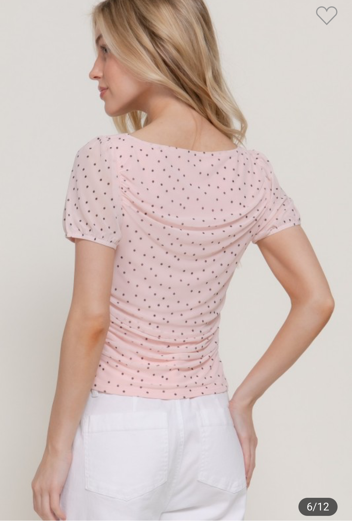 Top de malla con estampado de puntos