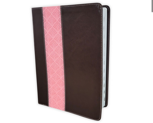 Biblia de Estudio del Diario Vivir NTV - Senti-piel Café/Rosa con Índice